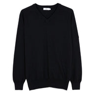 跨女子吉娜V领高尔夫针织 - 黑色