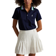 RLX RALPH LAUREN女子旅游Pique Knit -Collar Polo Golf衬衫 - 精制海军/Tiller Green Multi