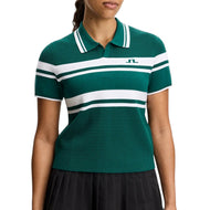 J.Lindeberg Women's Athena Knitted Golf Polo Shirt - Forest Biome