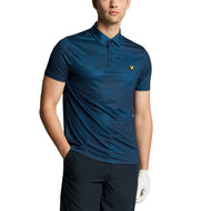 Lyle & Scott Contour Printed Golf Polo Shirt - Dark Navy