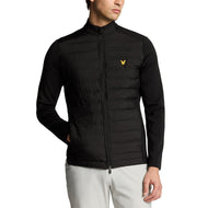 Lyle & Scott 混合绗缝全拉链高尔夫夹克 - 深黑色