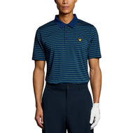 Lyle & Scott Striped Golf Polo Shirt - Mediterranea/Aquamarine