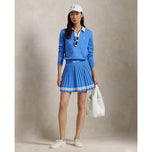 RLX Ralph Lauren Women's Knit Pleated Golf Skort - Summer Blue/White