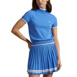 RLX Ralph Lauren Women's Short Sleeve Mock Neck Pullover - Summer Blue