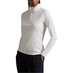 RLX Ralph Lauren 女式 UV 弹力球衣 1/4 拉链高尔夫套头衫 - 陶瓷白