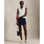 RLX Ralph Lauren Women's Tour Pique V-Neck Sleeveless Polo Shirt - Ceramic White