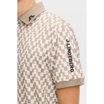 J.Lindeberg Tour Tech Printed Golf Polo Shirt - Bridge Stack Brindle