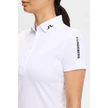 J.Lindeberg 女式 Tour Tech 高尔夫 Polo 衫 - 白色