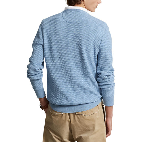 Polo Performance Ralph Lauren Textured Cotton Sweater - Powder Blue Heather