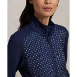 RLX Ralph Lauren Women's Cool Wool Hybrid Performance Full-Zip Jacket - Refined Navy Polka Dot