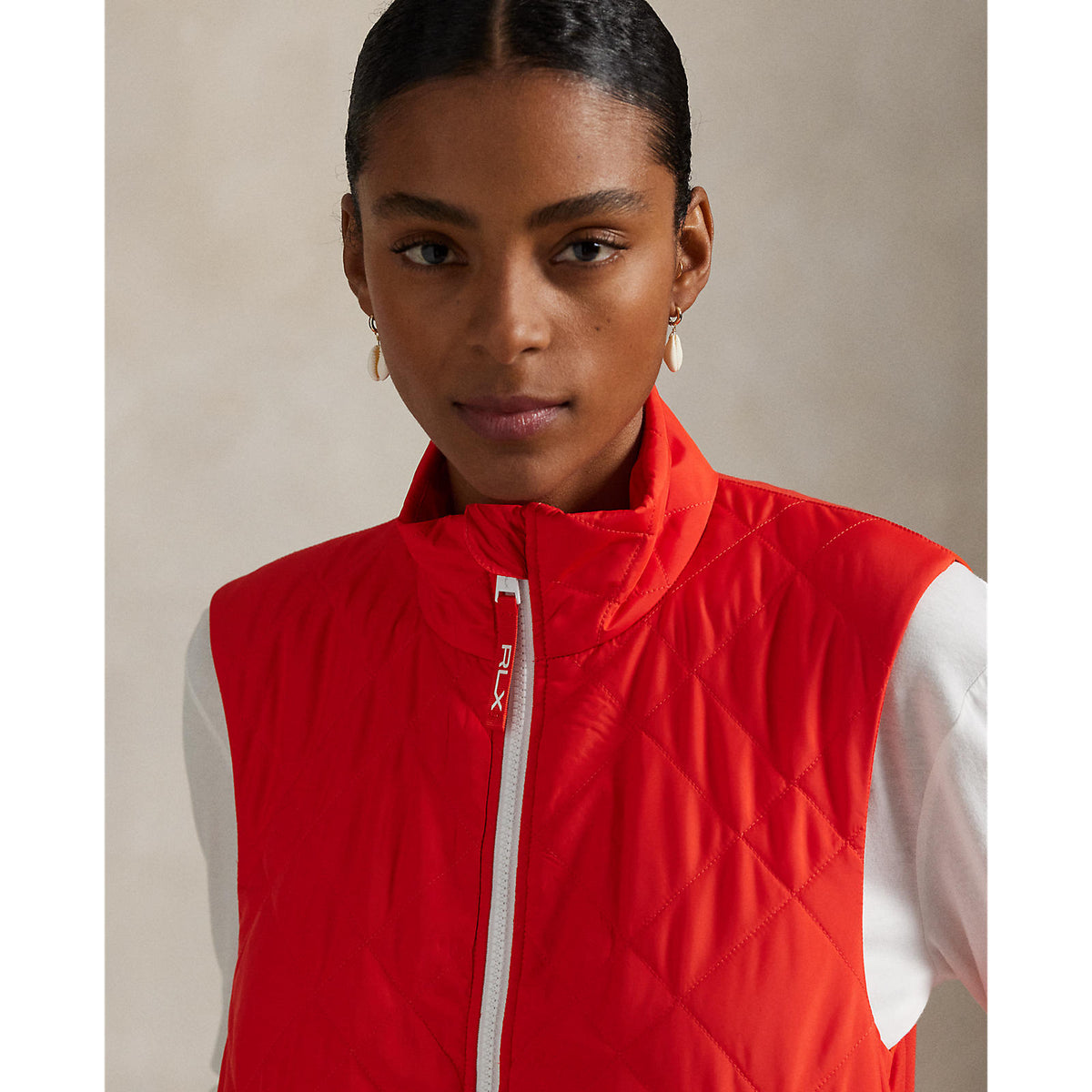 RLX Ralph Lauren Women's Quilted Hybrid Vest - Bright Poppy