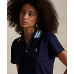 RLX Ralph Lauren Women's Tour Pique Knit-Collar Polo Golf Shirt - Refined Navy/Tiller Green Multi