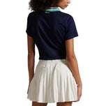 RLX Ralph Lauren Women's Tour Pique Knit-Collar Polo Golf Shirt - Refined Navy/Tiller Green Multi