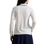 RLX Ralph Lauren Women's Tour Pique Bear Long Sleeve Polo - Ceramic White
