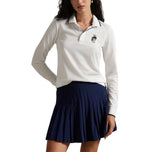 RLX Ralph Lauren Women's Tour Pique Bear Long Sleeve Polo - Ceramic White