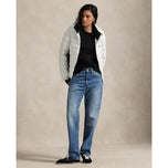 RLX RALPH LAUREN妇女敞篷Quilted夹克 - 陶瓷白/Polo Black