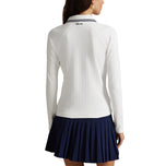 RLX Ralph Lauren Women's Stretch Active Cable Half Zip Pullover - Ceramic White/Refined Navy Multi