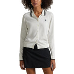 RLX Ralph Lauren妇女棉花混合Knit开衫 - 白色飞溅/Polo Black