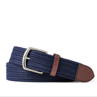 RLX Ralph Lauren 皮革饰边织带高尔夫腰带 - 纽波特海军蓝