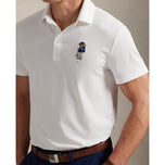 RLX Ralph Lauren Tailored Fit Polo Bear Pique Golf Polo Shirt - Ceramic White