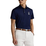 RLX Ralph Lauren Tailored Fit Polo Bear Pique Golf Polo Shirt - Refined Navy