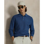 RLX Ralph Lauren Performance Polo-Collar Golf Sweater - Tide Pool Blue Heather