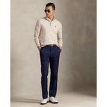 RLX Ralph Lauren Cotton Blend 1/4 Zip Golf Pullover - Ecru Tan Heather