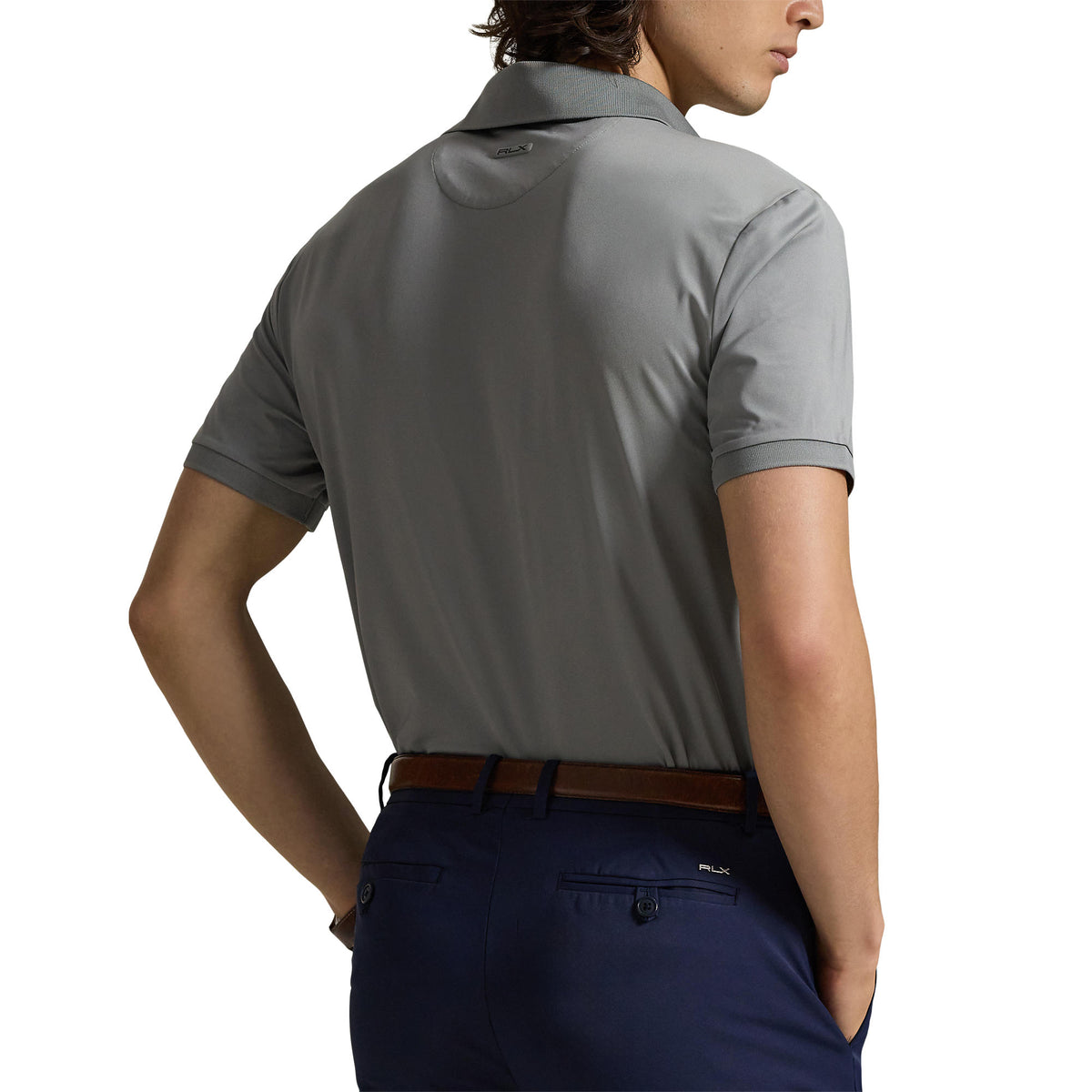 RLX Ralph Lauren Tailored Fit Lightweight Airflow Golf Polo Shirt - Peak Grey