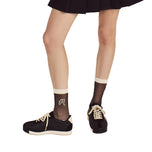 Malbon 女式阿拉贝拉网状高尔夫袜 - 黑色