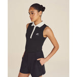 Malbon Women's Claudia Sleeveless Golf Polo Shirt - Black