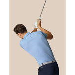 Castore Pinnacle Enginesered针织小马球高尔夫衬衫 - 天蓝/午夜海军