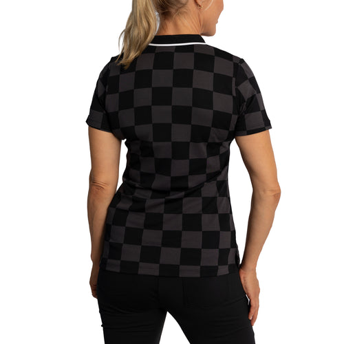 Cross 女式 Grip 高尔夫 Polo 衫 - 黑色
