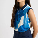 Rohnisch Women's Deni Sleeveless Golf Polo Shirt - Blue Aquarelle