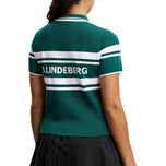 J.Lindeberg Women's Athena Knitted Golf Polo Shirt - Forest Biome
