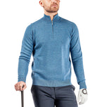 Galvin Green Chester Merino 1/4高尔夫毛衣-Blue Melange