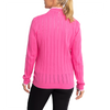 Glenmuir Women's Florence Quarter Zip Cable Knit Cotton Golf Pullover  - Hot Pink
