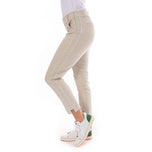 Golftini Women's Stretch Ankle Golf Pants - Khaki/White