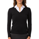 Golftini Women's Stretch V-Neck Golf Sweater - Black