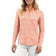 IBKUL Women's Amani Long Sleeve Zip Mock Neck Shirt - Peach/White