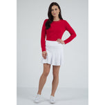 IBKUL 女式荷叶边 16.5 英寸高尔夫裙裤 - 白色