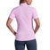IBKUL Women's Solid Short Sleeve Zip Mock Neck Shirt - Candy Pink