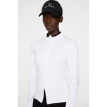 J.Lindeberg妇女Anna针织拉链高尔夫毛衣 - 白色