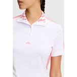 J.Lindeberg 女式 Pip 高尔夫 Polo 衫 - 白色