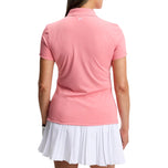 J.Lindeberg 女式 Tour Tech 高尔夫 Polo 衫 - 火烈鸟羽毛