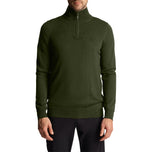 Lyle & Scott Tonal Eagle Merino Blend 1/4 Zip Knit - Cactus Green