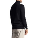 Lyle & Scott Tonal Eagle Merino Blend 1/4 Zip Knit - Dark Navy