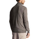 Lyle & Scott Tonal Eagle Merino Blend 1/4 Zip Knit - Mid Grey Marl