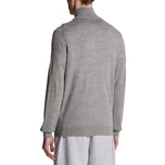 Lyle & Scott 刺绣美利奴羊毛混纺 1/4 拉链针织衫 - 中灰色泥灰岩