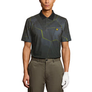 Lyle & Scott Geometric Print Golf Polo Shirt - Jet Black