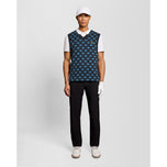 Lyle & Scott Golf V Neck Cotton Argyle Vest - Dark Navy